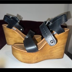 Steve Madden ankle strap platform wedges